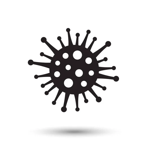 Bactérie Virus Coronavirus 2019 Ncov Icône Silhouette Illustration Eps10 — Image vectorielle