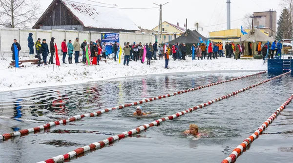 Wedstrijden in de winter zwemmen op 4 November 2016 in de stad-o — Stockfoto