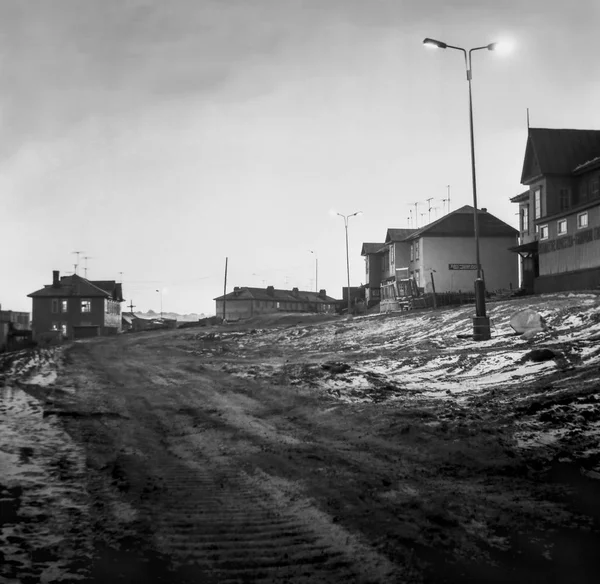 Papanina street na wyspie Dikson, w kraju Krasnojarskim. Zdjęcia Stockowe bez tantiem