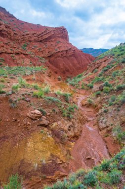 Güzel dağ manzarası Aeolian dağlarda, Kyrgyzsta