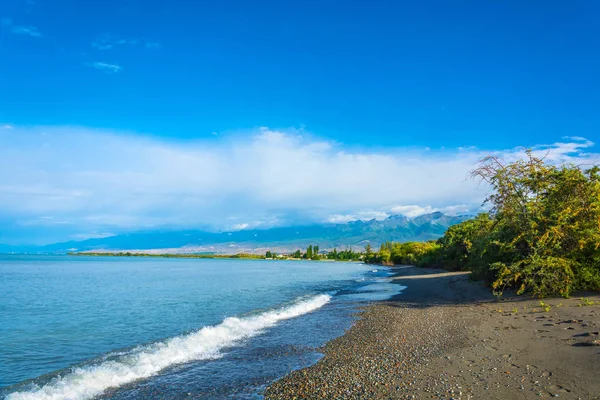 Kırgızistan 'daki Issyk-Kul Gölü kıyısında.. 