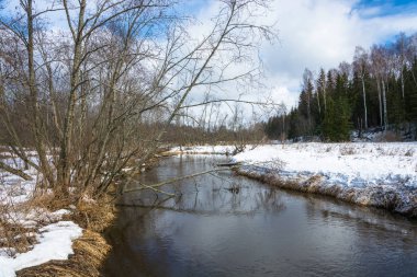 Güzel manzara ile küçük bir nehir. 