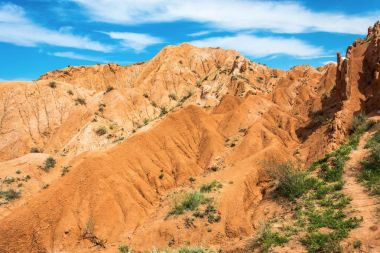 Dağ manzarası Kanyon peri masalı, Kırgızistan. 