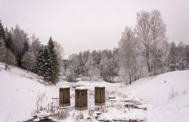 Güzel bir kış manzarası. 