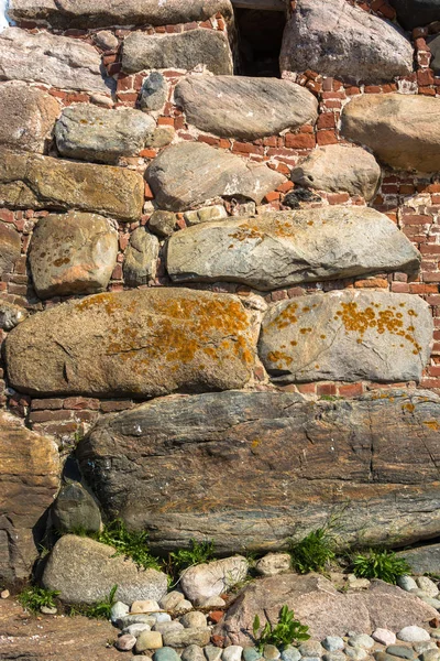 The texture of the stone walls of the Solovetsky monastery. — Stock Photo, Image