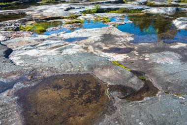 Taş Yaylası üzerinden beyaz deniz petroglifler. 