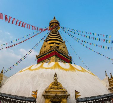 Tapınak Merkezi Swayambhunath üzerinde 25 Mart 2018 yılında stupa