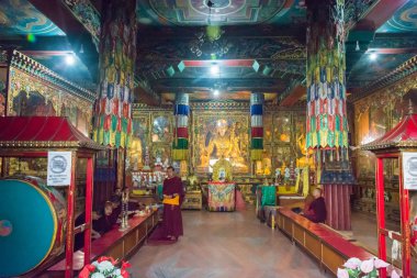 Budist tapınağı üzerinde 26 Mart 2018 Katmandu, Nepal. 