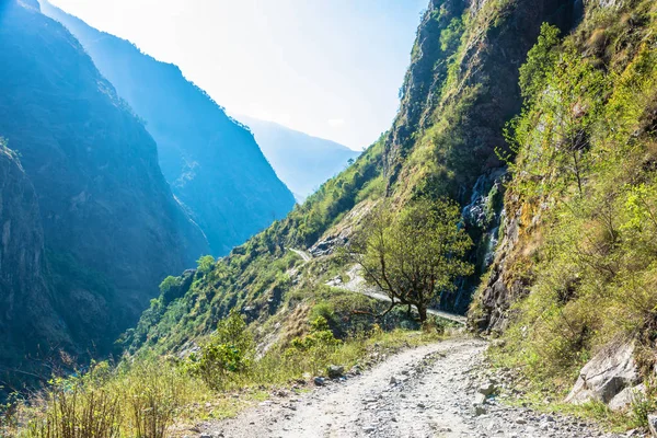 Camino Montaña Sucia Himalaya Día Primavera Nepal — Foto de Stock