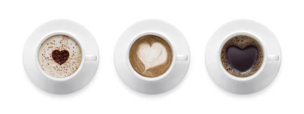 Hjärta form, love symbol på svart kaffekopp, älskare inloggning — Stockfoto