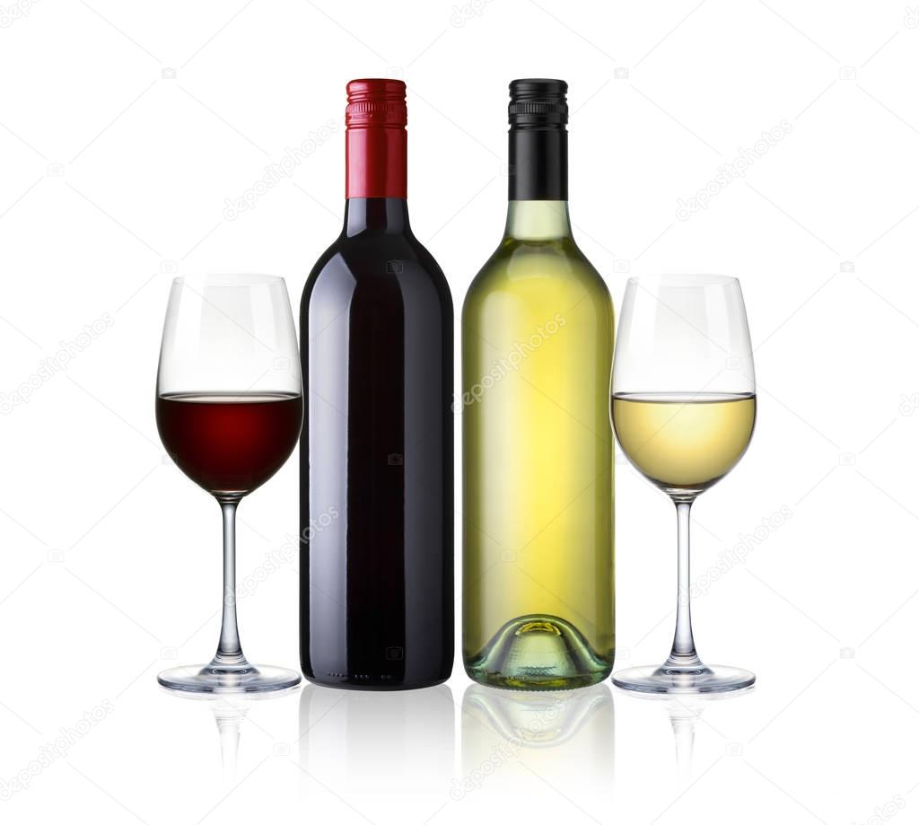 Glass And Bottle Of White Wine With Grapevine HooDoo Wallpaper