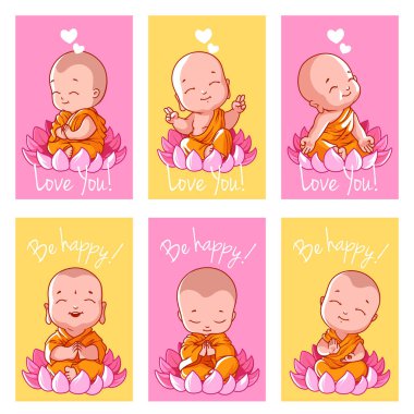 Buddha ile şirin kart dizisini.