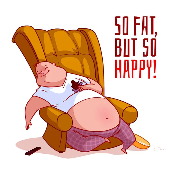 The fat man in a chair. — Stock Vector