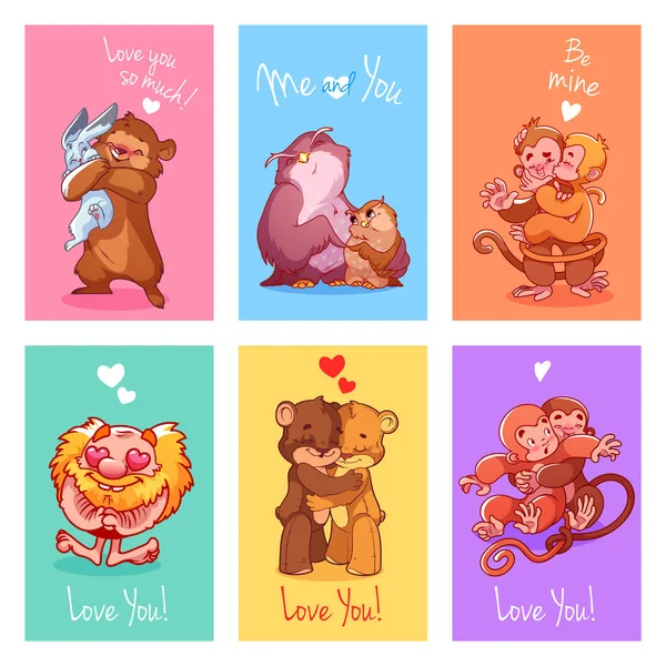 Set of greeting cards for Valentine's day. — Stock Vector