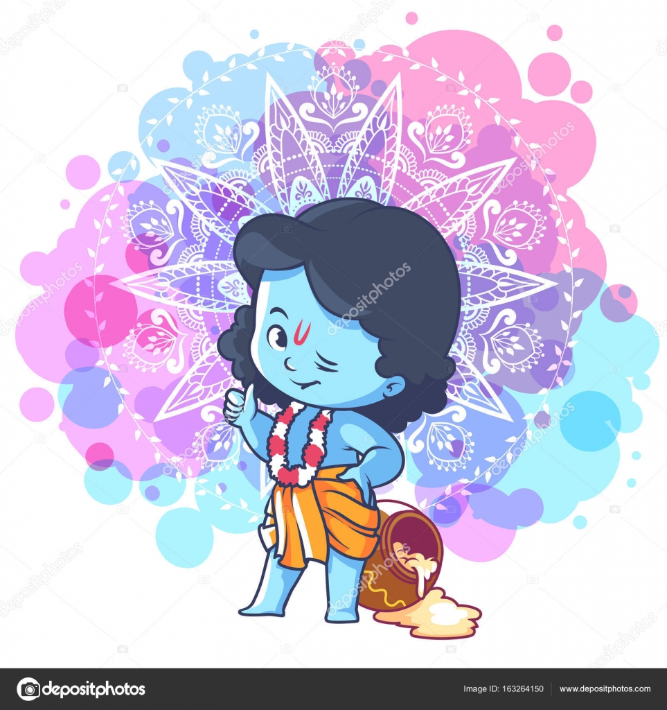 Happy little Krishna with a pot of butter. Stock Vector Image by ©yavi #163264150 Happy little Krishna with a pot of butter. Stock Vector Image by ©yavi #163264150