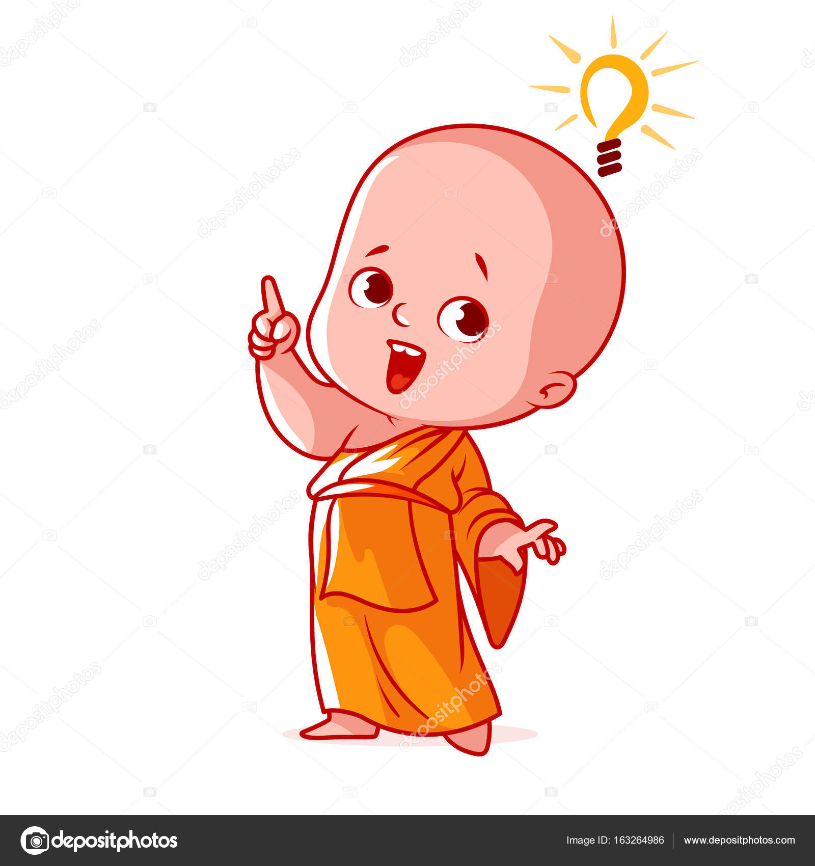 Little monk with an idea. Stock Vector Image by ©yavi #163264986