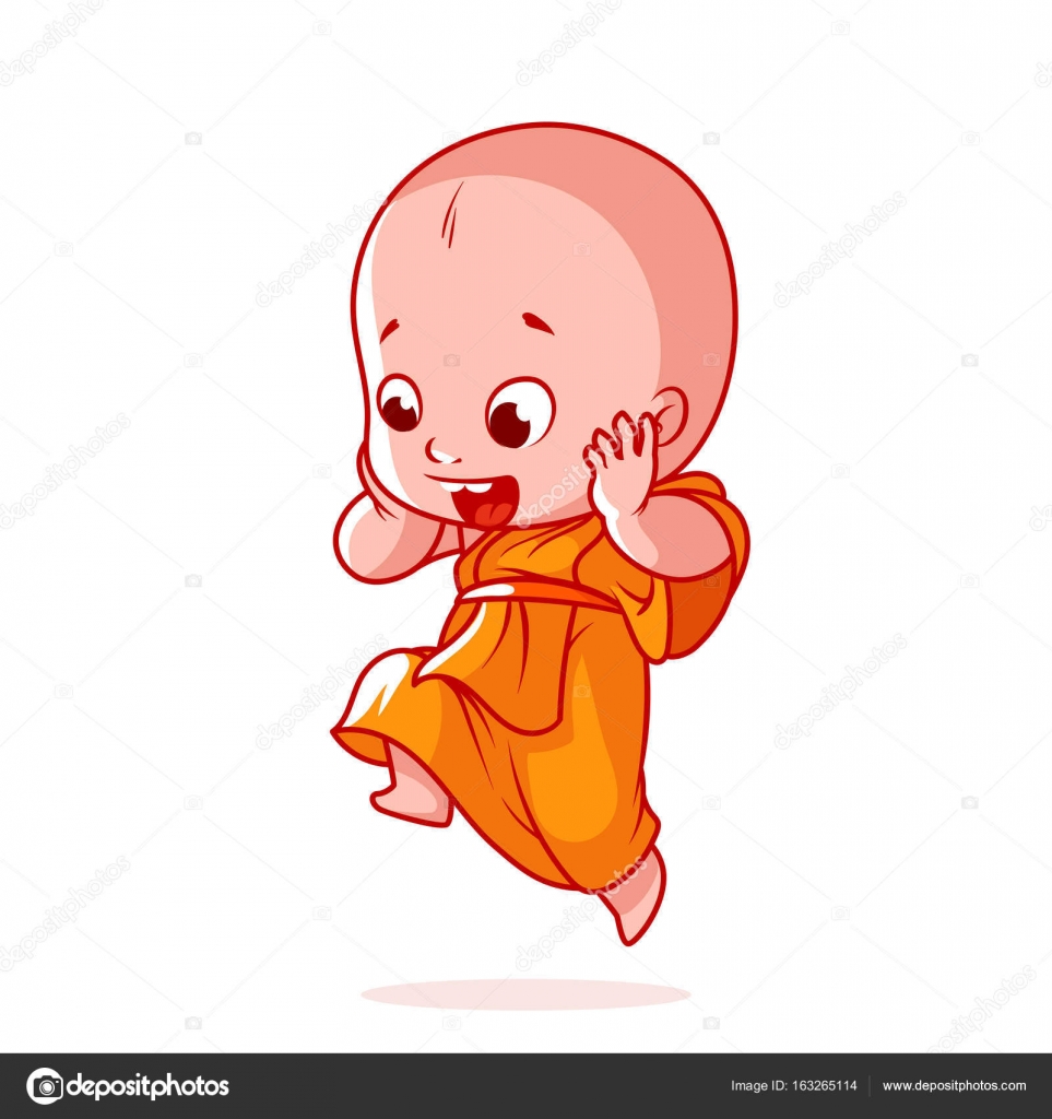 Very happy little monk is jumping. Stock Vector Image by ©yavi #163265114 Very happy little monk is jumping. Stock Vector Image by ©yavi #163265114