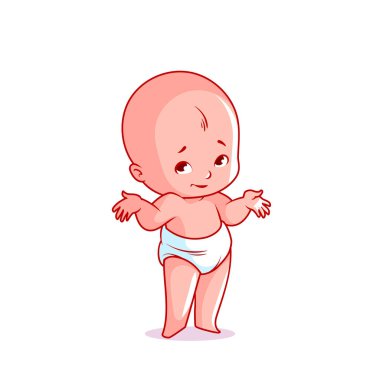 Çok şirin bebek bezi içinde.