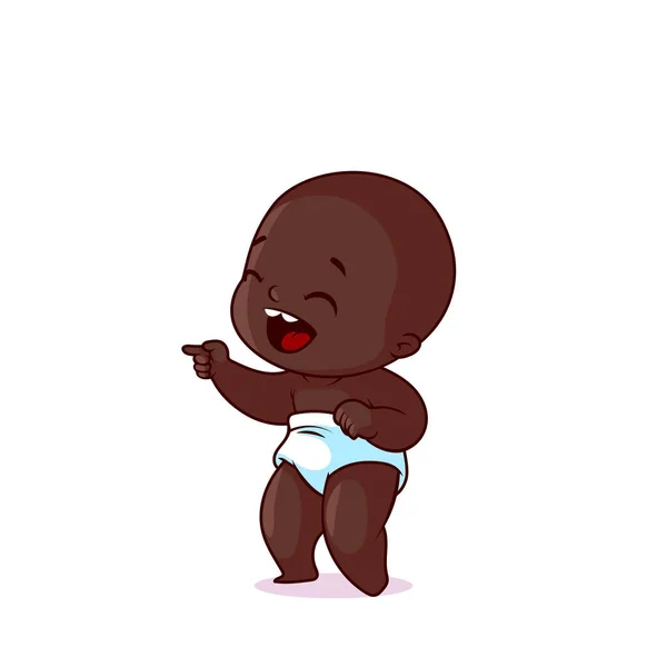 Very cute little baby in the diaper. — Stock Vector