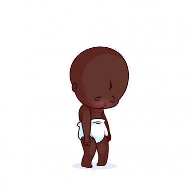 Şirin çok üzgün bebek bezi.