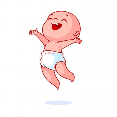 Bebek bezi çok mutlu küçük bebek.