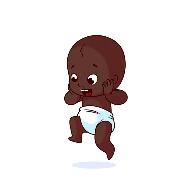 Very happy little baby in the diaper. — Stock Vector