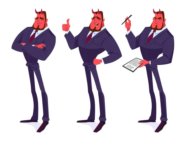 Set di uomini d'affari del diavolo . — Vettoriale Stock