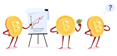 Farklı durumlarda bitcoin karakter kümesi.