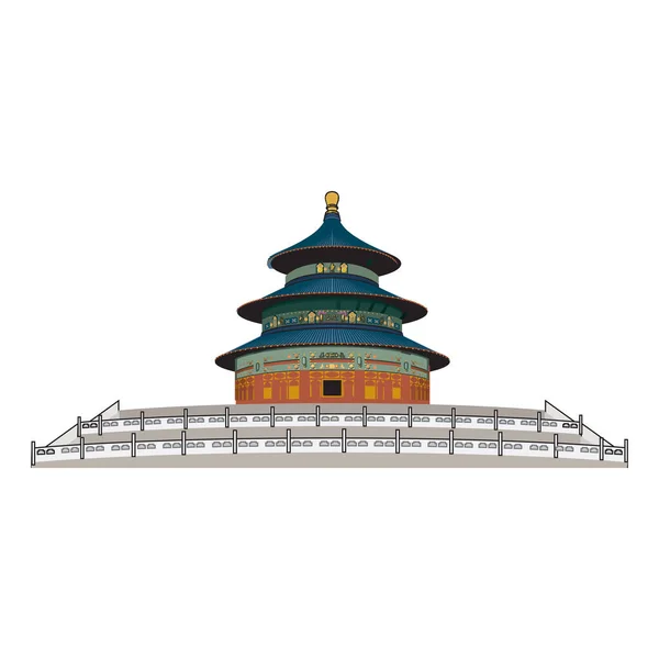 Beijing, silueta detallada. Ilustración vectorial de moda, estilo plano. Monumentos coloridos con estilo. El símbolo de Beijing China — Vector de stock