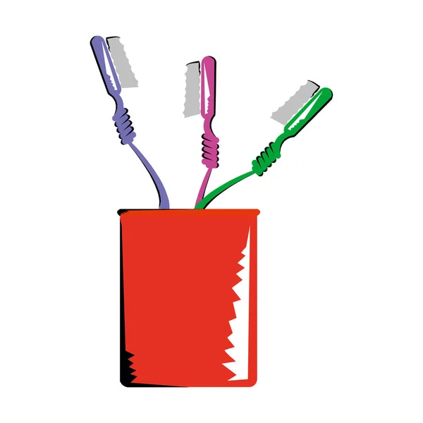 Escova de dentes e pasta de dentes gravura vetor ilustração. Imitação de estilo Scratch board. Imagem desenhada à mão . —  Vetores de Stock