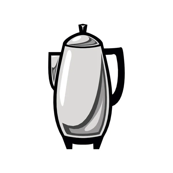 Kolor czajnik elektryczny płaski izolowany na białej ikonie — Wektor stockowy