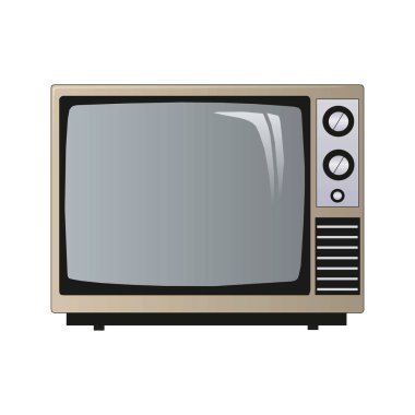 eski moda retro tv. resimde beyaz zemin üzerine