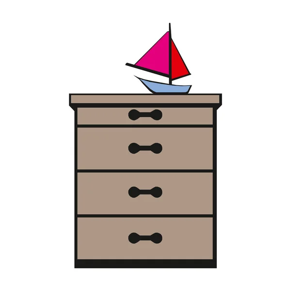 Icono de Dresser. Ilustración isométrica del icono del vector de cómoda para la web . — Vector de stock