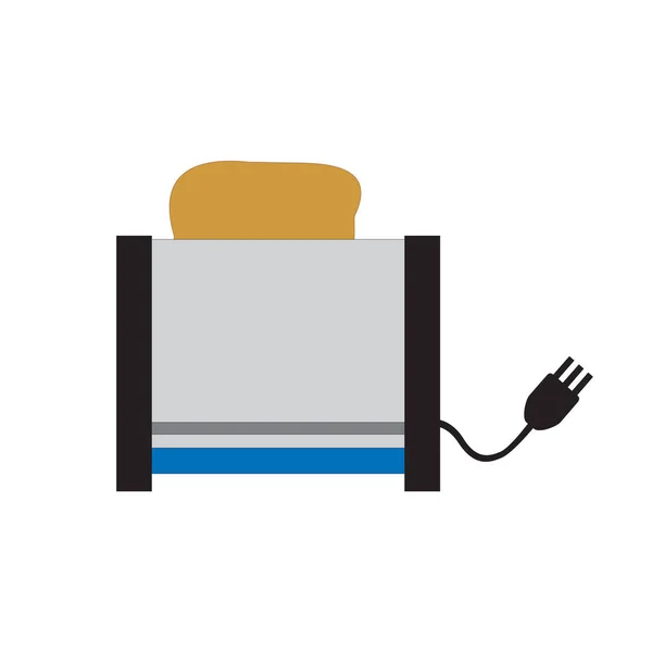 在白色背景上孤立的烤面包机和面包向量图 — 图库矢量图片