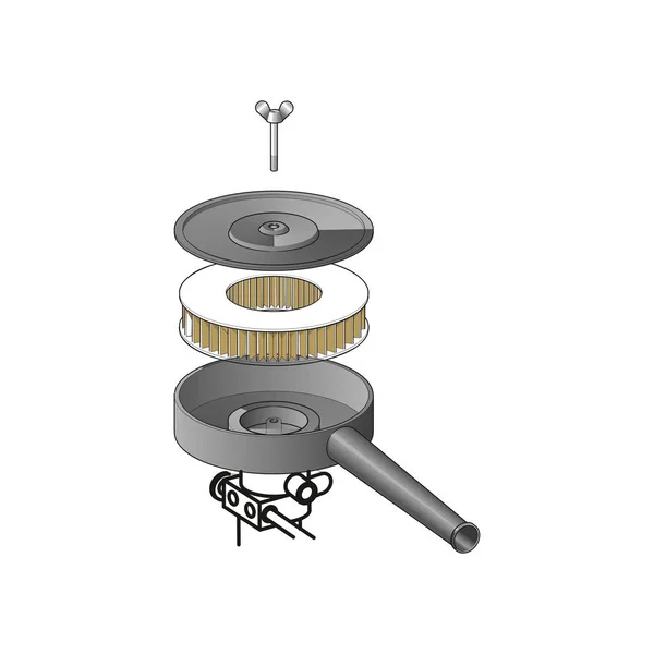 Карбюраторная автозапчасть на белом фоне — стоковый вектор