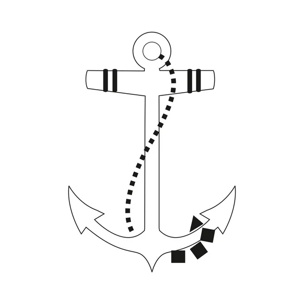 Anchor stencil vector isolated on a white — 스톡 벡터