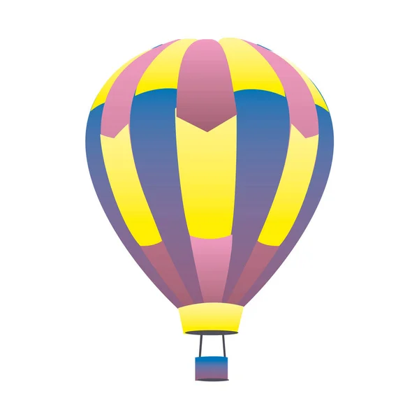 Bunte Heißluftballon isoliert auf weißem Hintergrund — Stockvektor