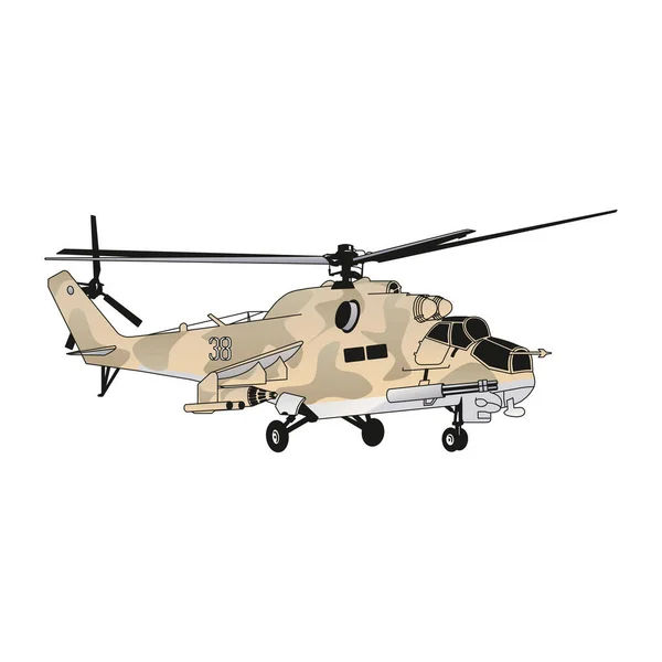 白い背景に孤立ヘリコプターのベクトル図 — ストックベクタ