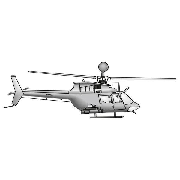 Ilustrasi helikopter vektor terisolasi pada latar belakang putih - Stok Vektor