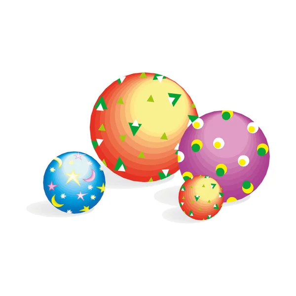 Vector red and yellow circus ball on a white background — 스톡 벡터