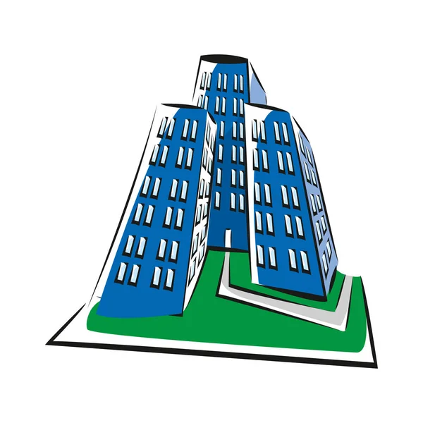 Ikoon huis thuis. Residence bouwen van het stadslandschap driedimensionale vector symbool concept — Stockvector
