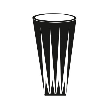 Afrika Djembe davul glif simgesi, müzik ve çalgı, ses işareti vektör grafikleri, beyaz bir arka planda eps 10 katı bir desen.