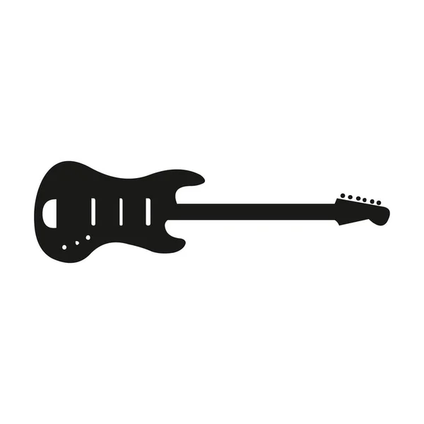 Μια διανυσματική σιλουέτα ηλεκτρικής κιθάρας σε λευκό φόντο — Διανυσματικό Αρχείο
