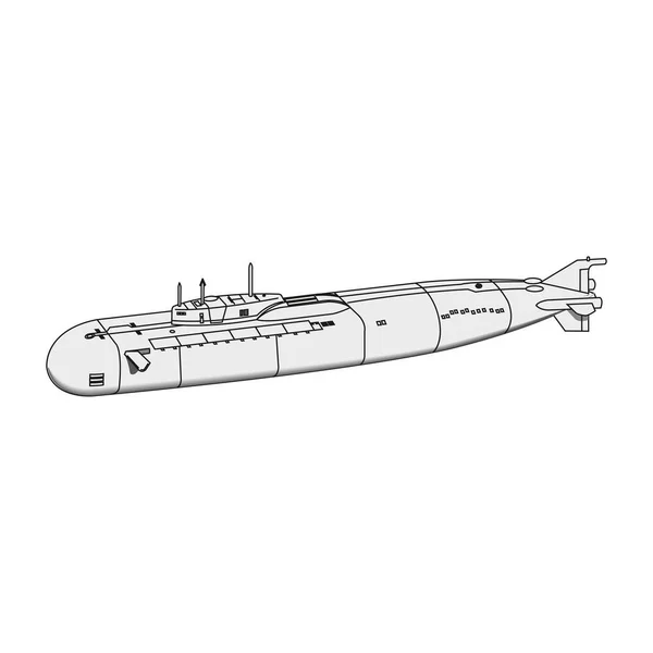 Ikon kapal perang datar. Ilustrasi simbol tanda vektor terisolasi dalam EPS10 - Stok Vektor