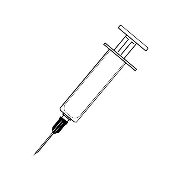 Ícone Seringa Isolado Fundo Branco — Vetor de Stock