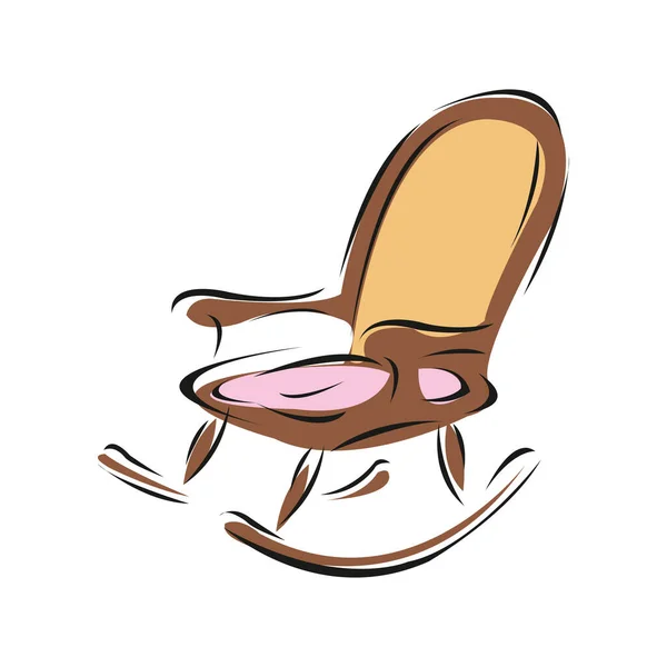 Fauteuil Rose Rétro Confortable Meubles Rembourrés Avec Rembourrage Illustration Vectorielle — Image vectorielle