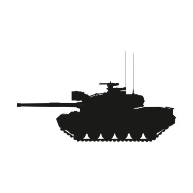 Tank beyaz arka planda izole edildi. Vektör Askeri Makine. Tank logosu. EPS10