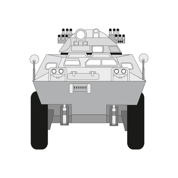 Tank geïsoleerd op witte achtergrond. Vector Militaire machine. Logotype van de tank. EPS10 — Stockvector
