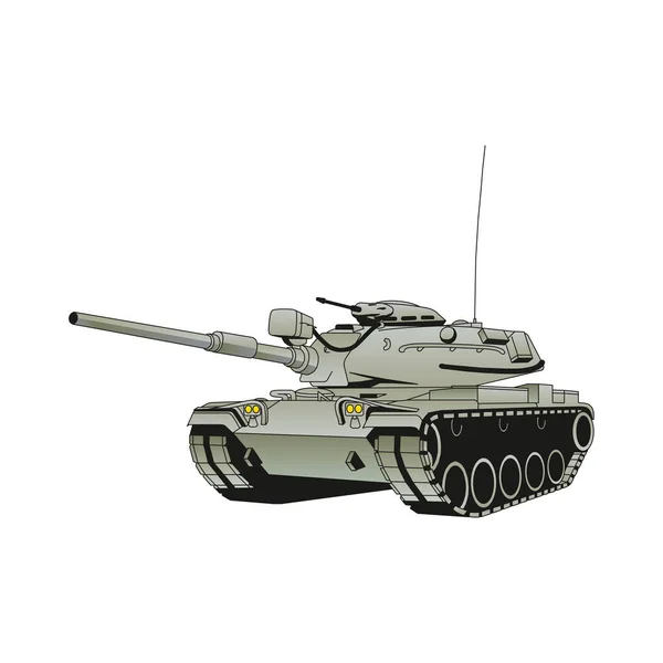 Tank isoliert auf weißem Hintergrund. Vector Militärmaschine. Panzer-Schriftzug. EPS10 — Stockvektor