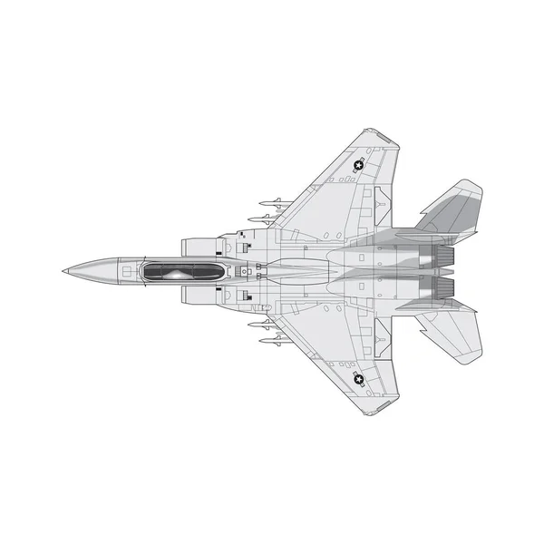 Detailed Isometric Vector Illustration of an F-16 Fighter Jet Airborne isolated on a white in EPS10 — Stock Vector